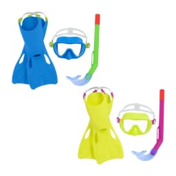 image-Diving Goggles with Snorkle and Fins Bestway 24-27 Blue (1 Unit)