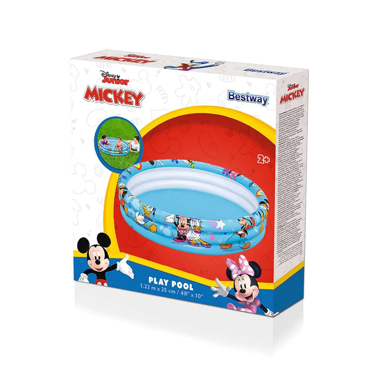 image-Inflatable Paddling Pool for Children Bestway Mickey & Friends 122 x 25 cm (1 Unit)