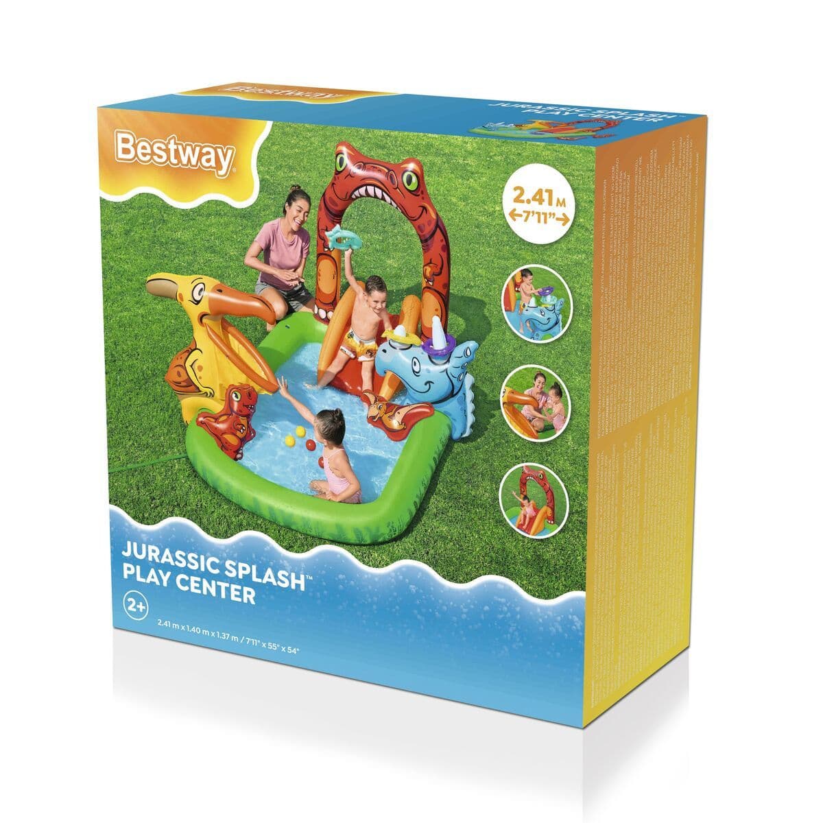 image-Bestway Inflatable Pool Dinosaur Play Park 241x140x137 cm 3-6 Years Garden 53160