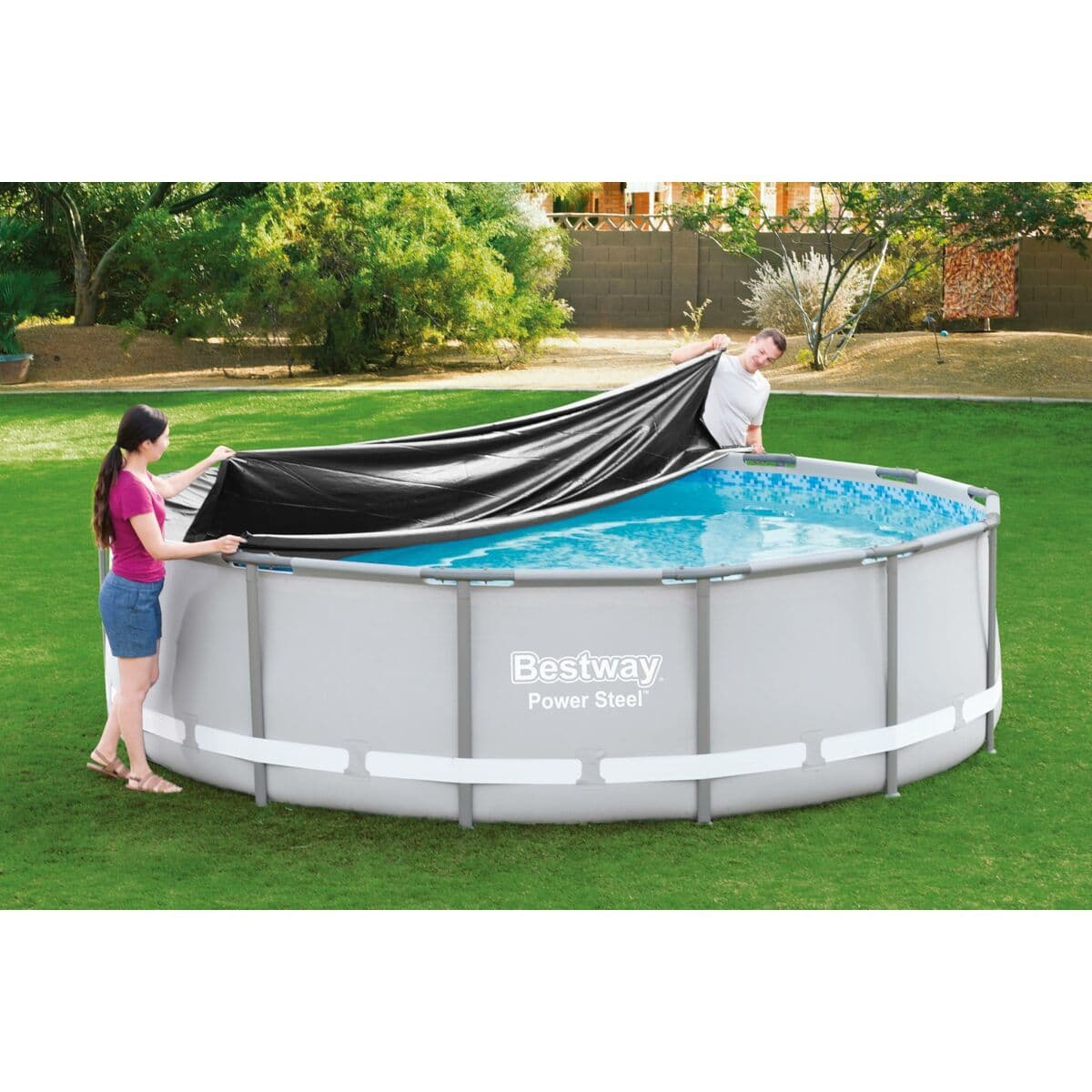 image-Swimming Pool Cover Bestway Black Ø 427 cm