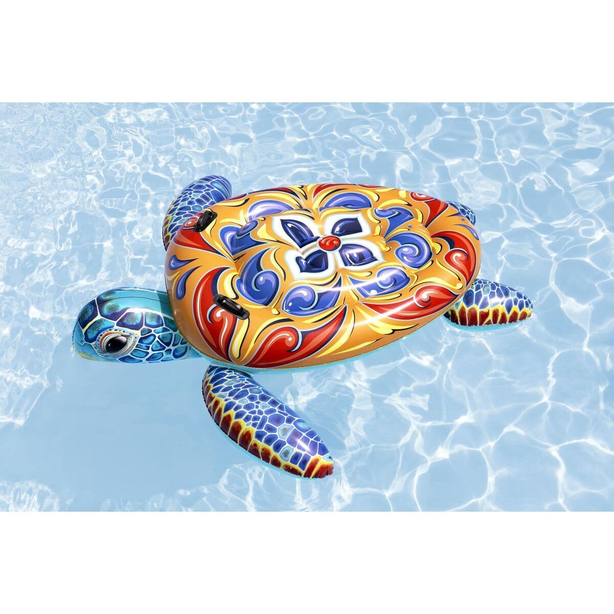 image-Bestway Inflatable Turtle 183x173 cm with Handles +3 Years Beach Pool 41523