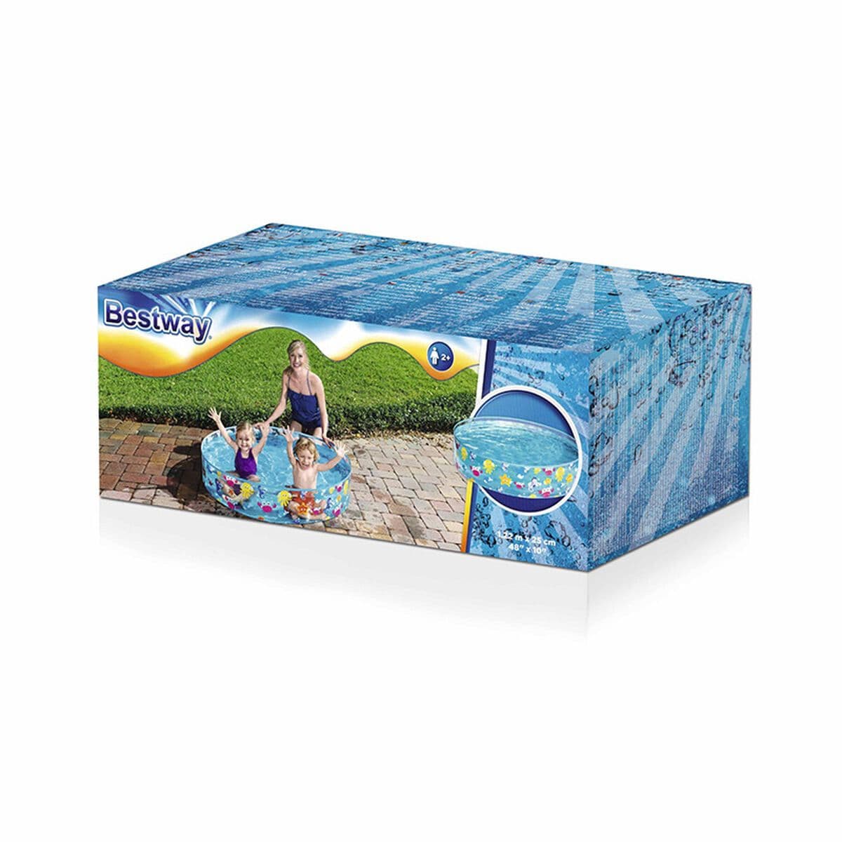 image-Inflatable Paddling Pool for Children Bestway 25 x 121 x 121 cm 122 x 122 x 25 cm