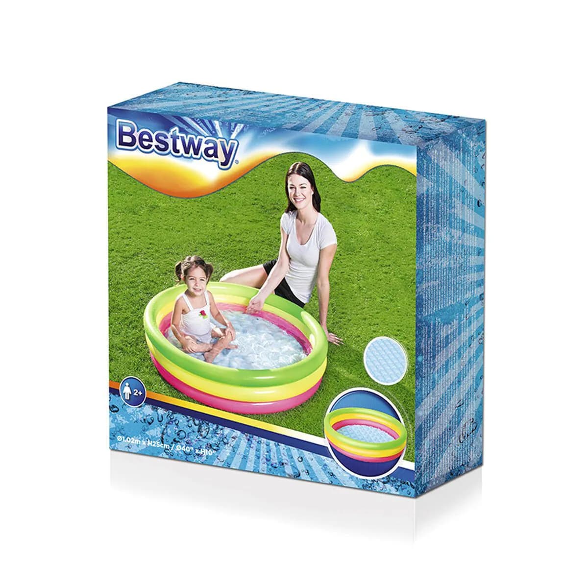 image-Inflatable Paddling Pool for Children Bestway 211 L 102 x 25 cm
