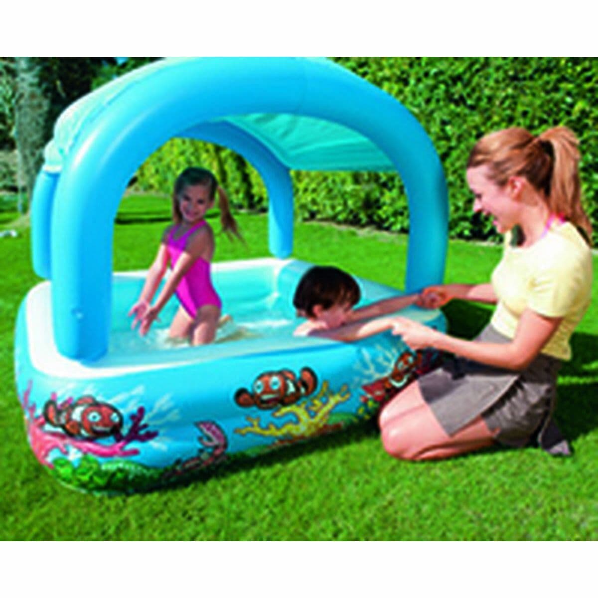 image-Inflatable Paddling Pool for Children Bestway 140 x 140 x 114 cm