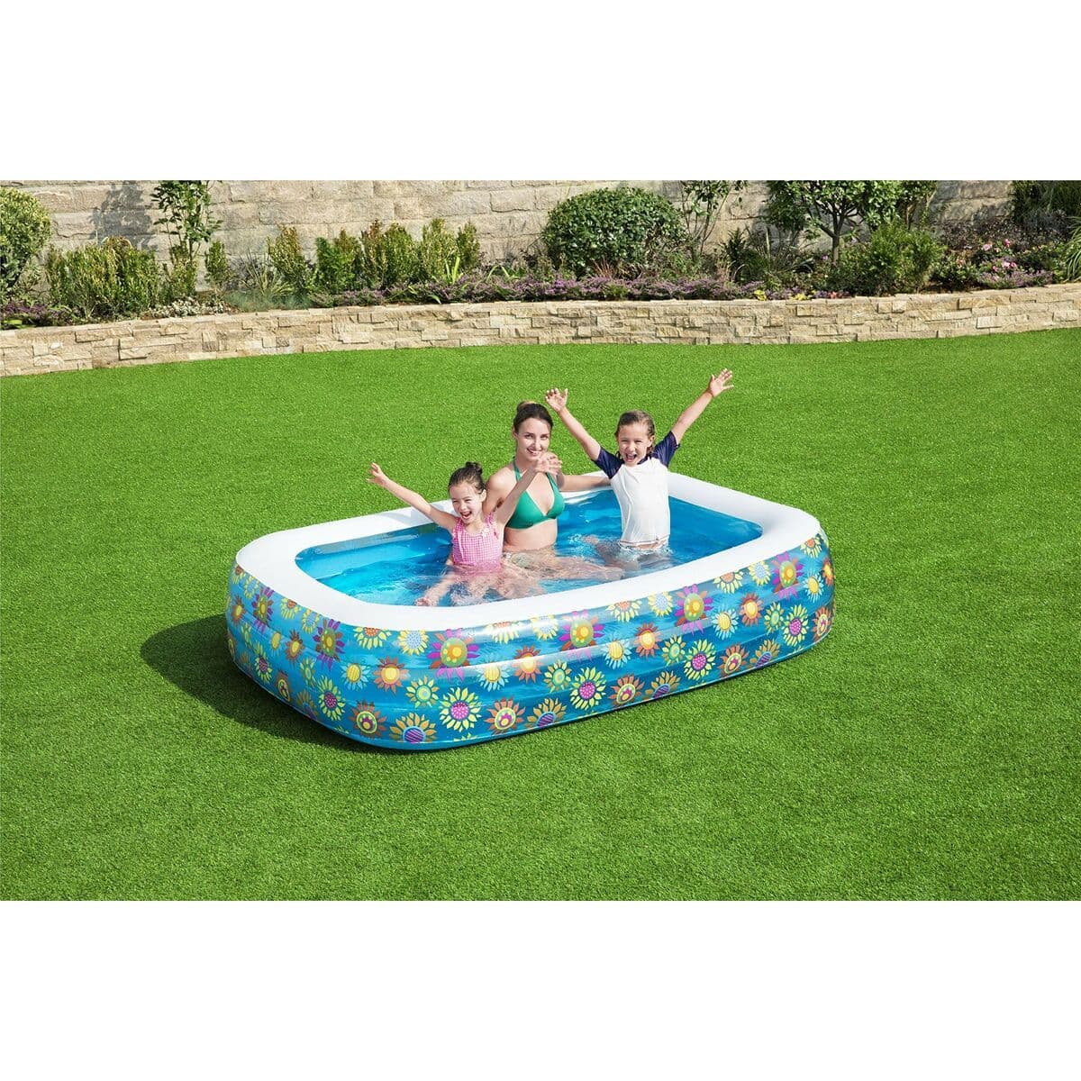image-Inflatable Paddling Pool for Children Bestway Multicolour 305 x 183 x 56 cm Floral