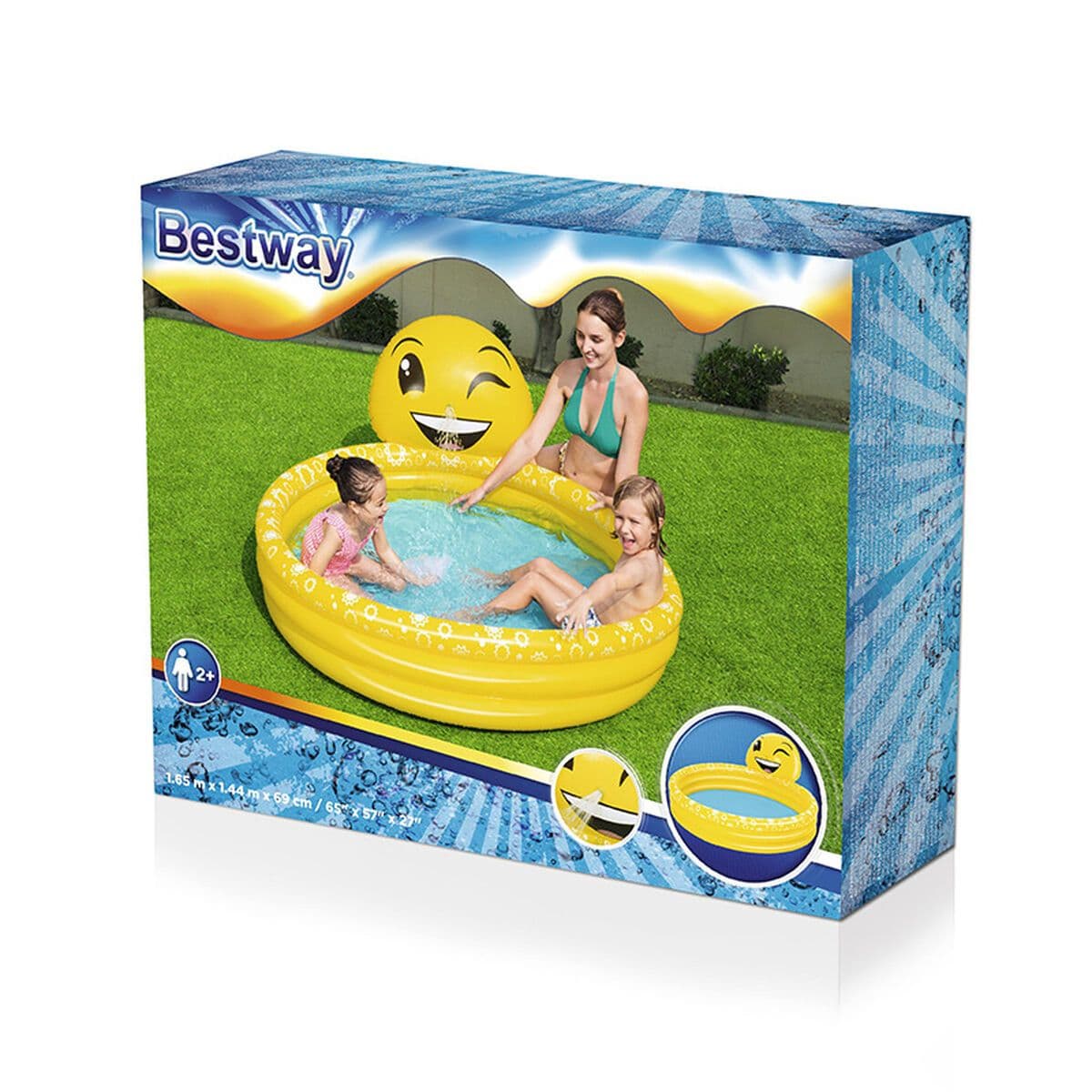 image-Inflatable Paddling Pool for Children Bestway 165 x 144 x 69 cm