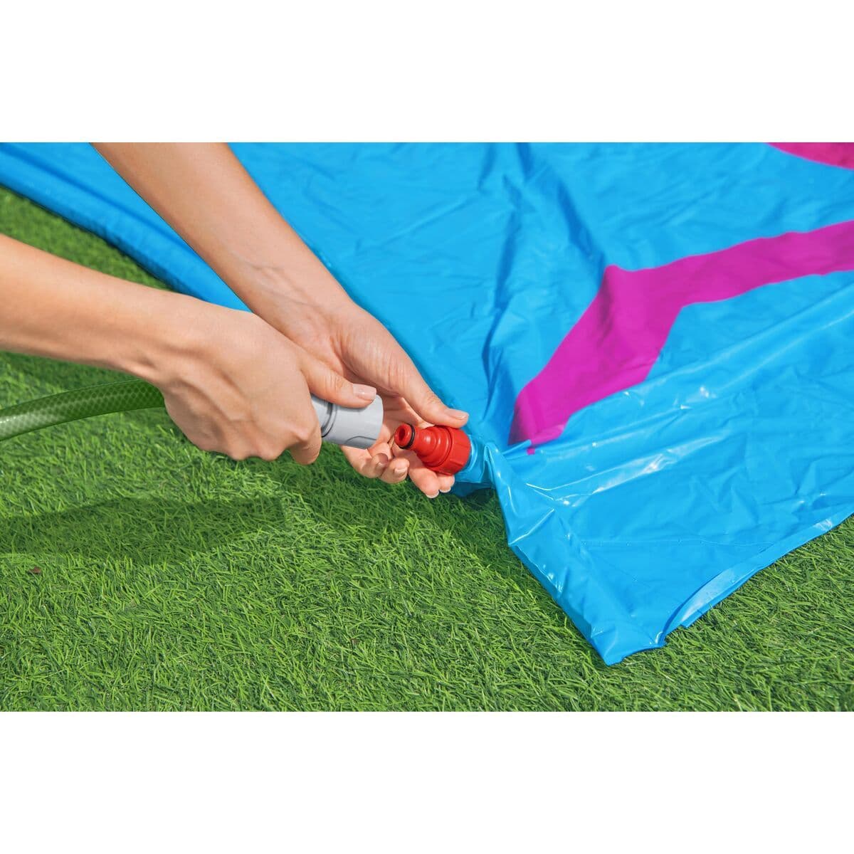 image-Bestway Sliding Track with Inflatable Double Llama Animals 488x138 cm +3 Years Garden 52320