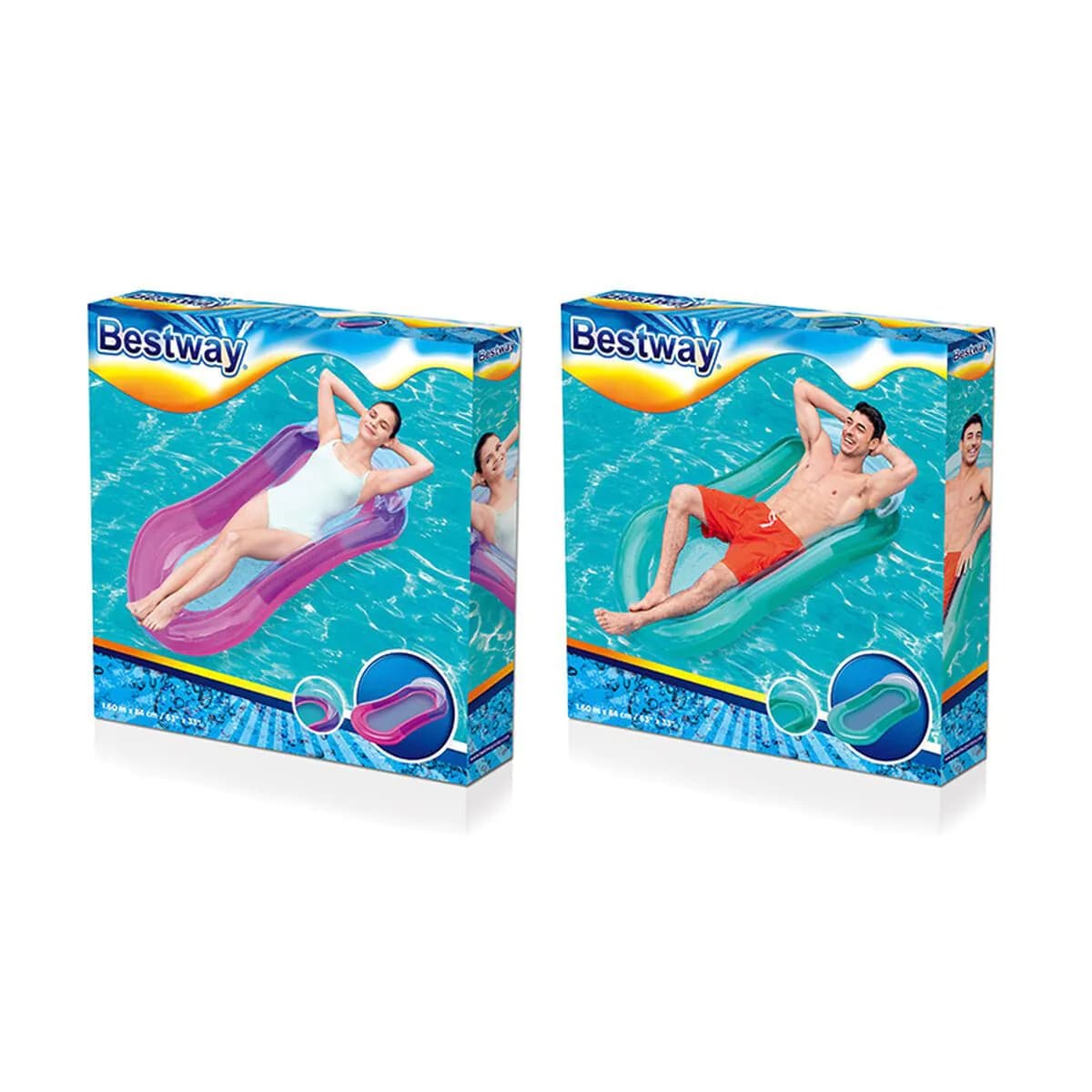 image-Inflatable Pool Chair Bestway Aqua 160 x 84 cm 74 x 153 x 28 cm