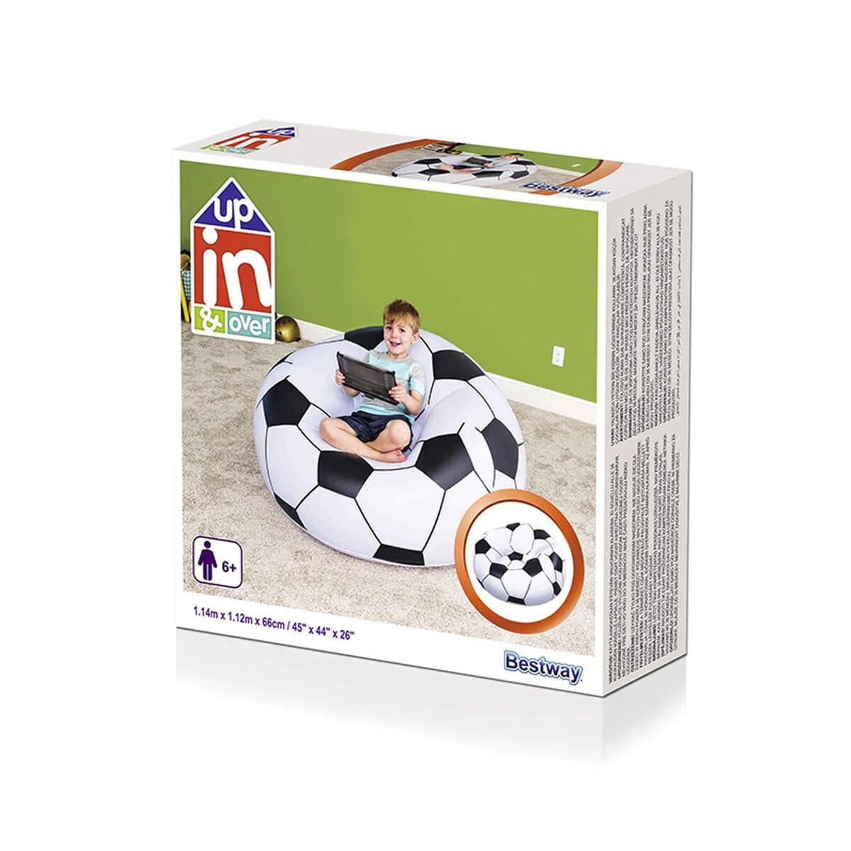 image-Inflatable Armchair Bestway Multicolour 114 x 112 x 71 cm 112 x 114 x 66 cm Football