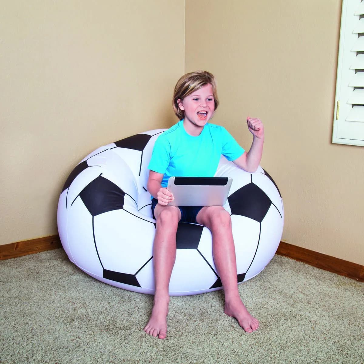 image-Inflatable Armchair Bestway Multicolour 114 x 112 x 71 cm 112 x 114 x 66 cm Football