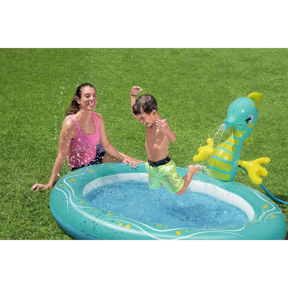 image-Inflatable Paddling Pool for Children Bestway Sea Horse 188 x 160 x 86 cm
