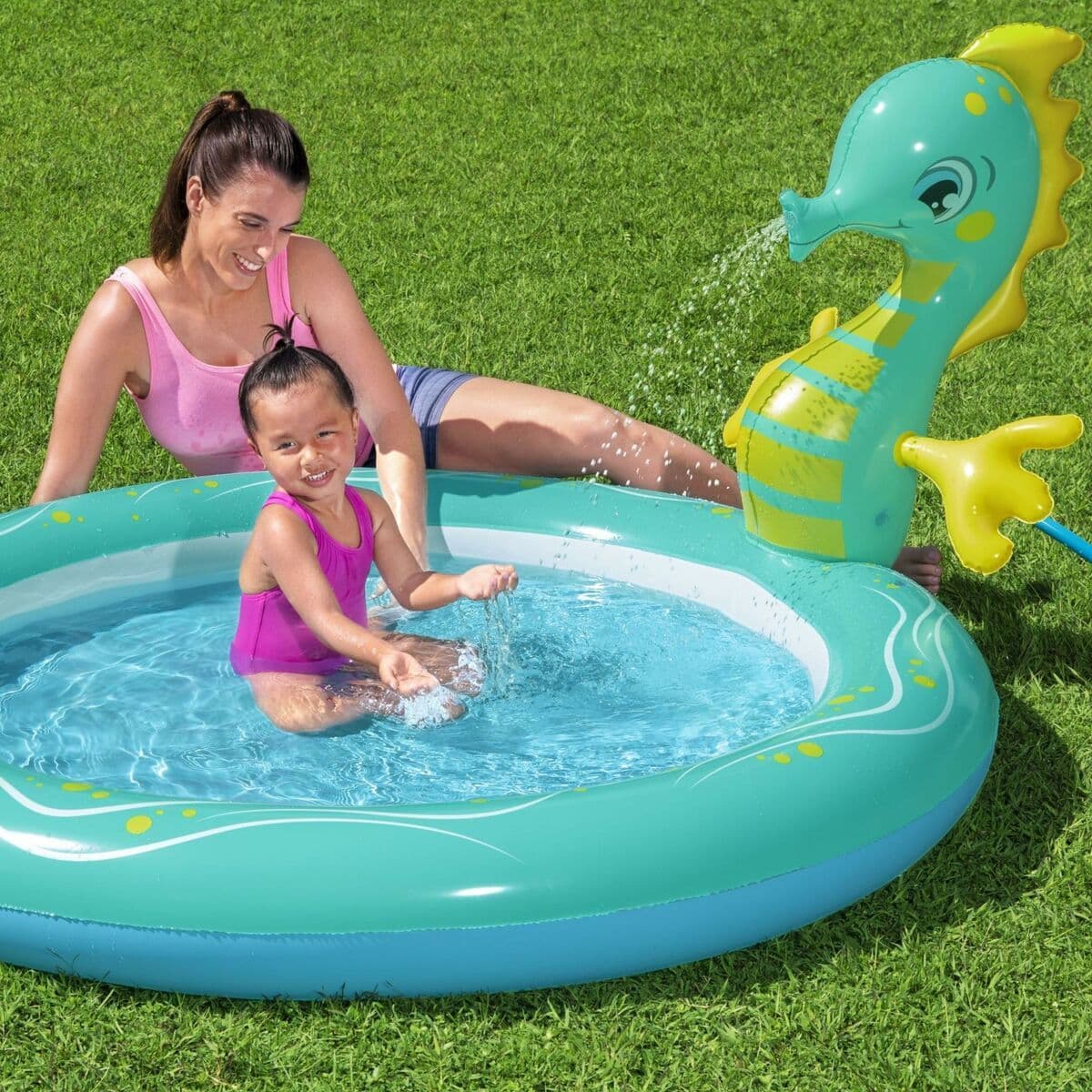 image-Inflatable Paddling Pool for Children Bestway Sea Horse 188 x 160 x 86 cm
