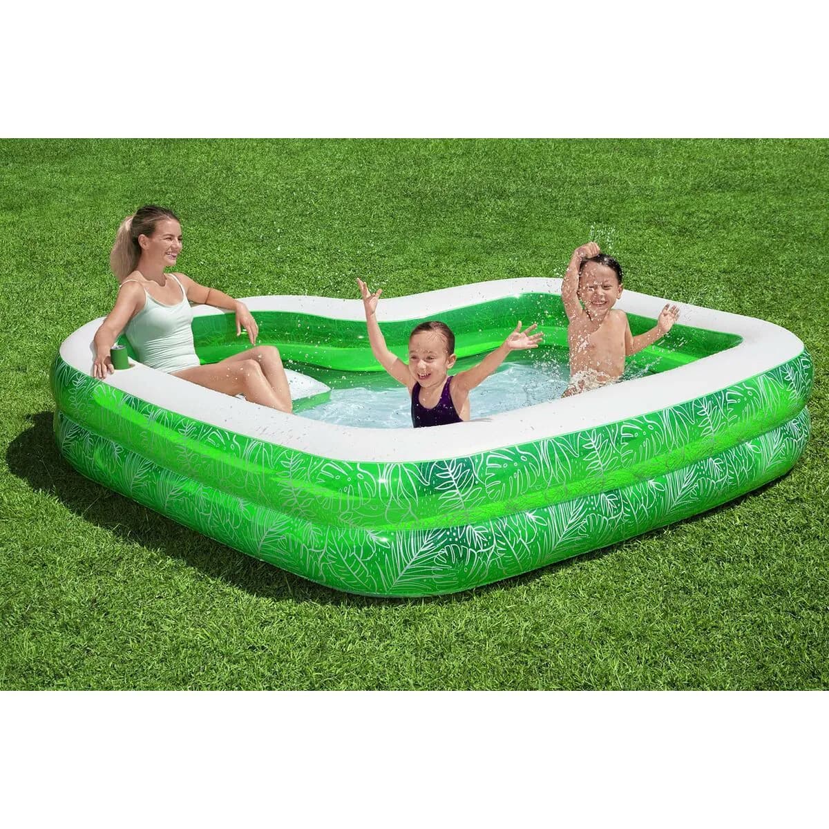 image-Inflatable Paddling Pool for Children Bestway Green Multicolour 231 x 231 x 51 cm
