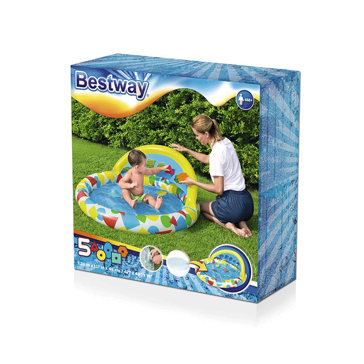 image-Inflatable Paddling Pool for Children Bestway 120 x 117 x 46 cm 45 L