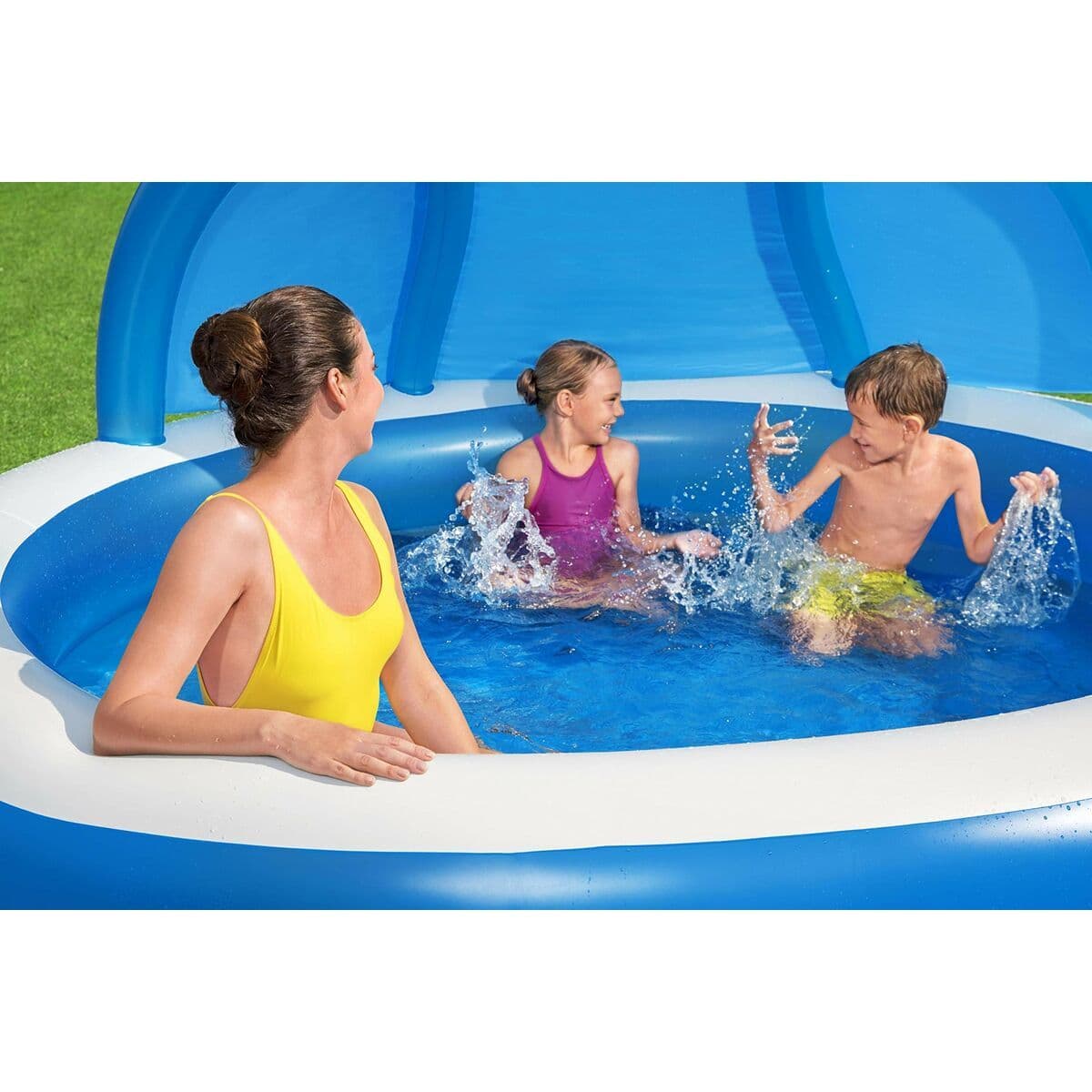 image-Inflatable Paddling Pool for Children Bestway Multicolour 241 x 241 x 140 cm