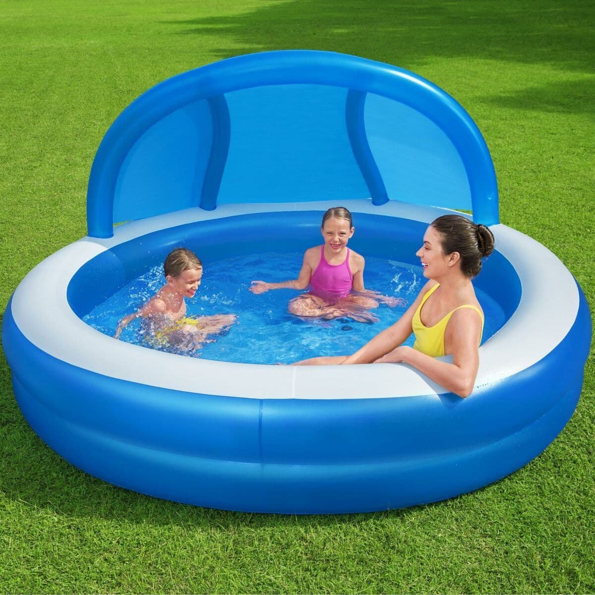 image-Inflatable Paddling Pool for Children Bestway Multicolour 241 x 241 x 140 cm