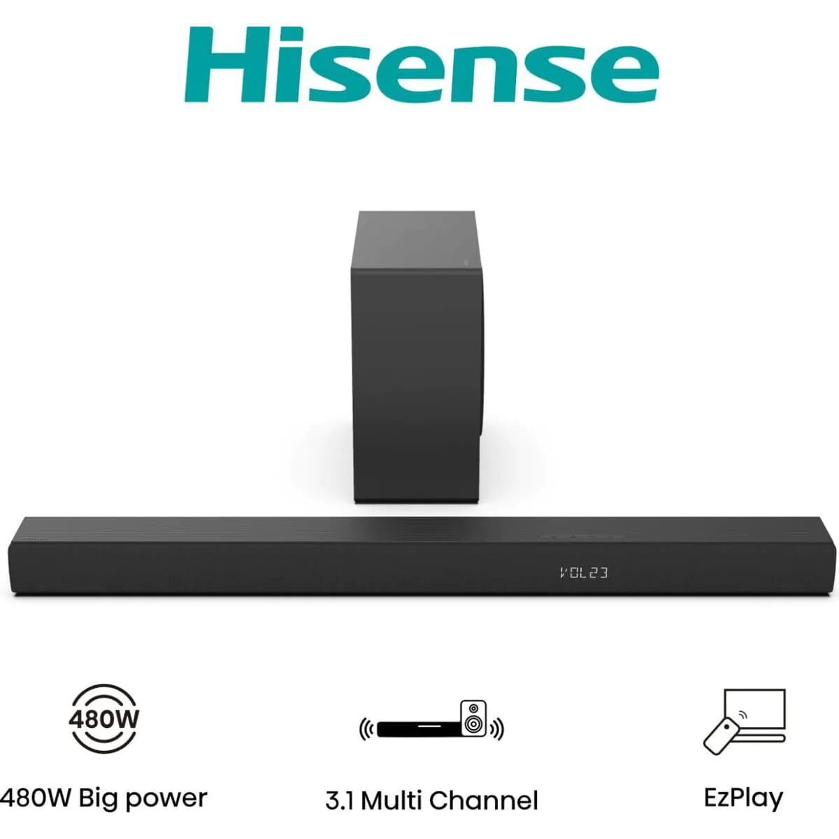 image-Soundbar Hisense HS3100 480W Black 480 W