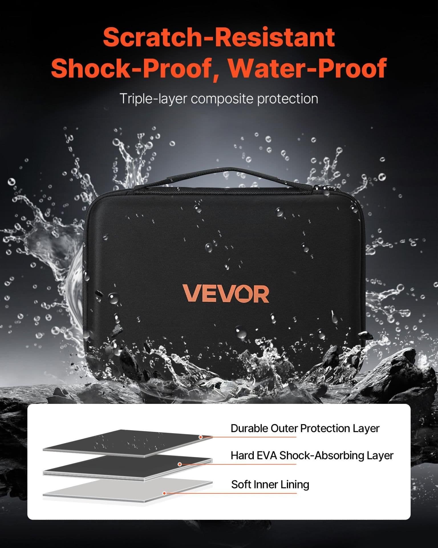image-VEVOR Battery Organizer Storage Box, Battery Case Bag with Tester BT-168, Waterproof Batteries Organizer Storage Case with Zipper, Holds 167 Batteries AA AAA C D 9V Button, Black (Box Only)