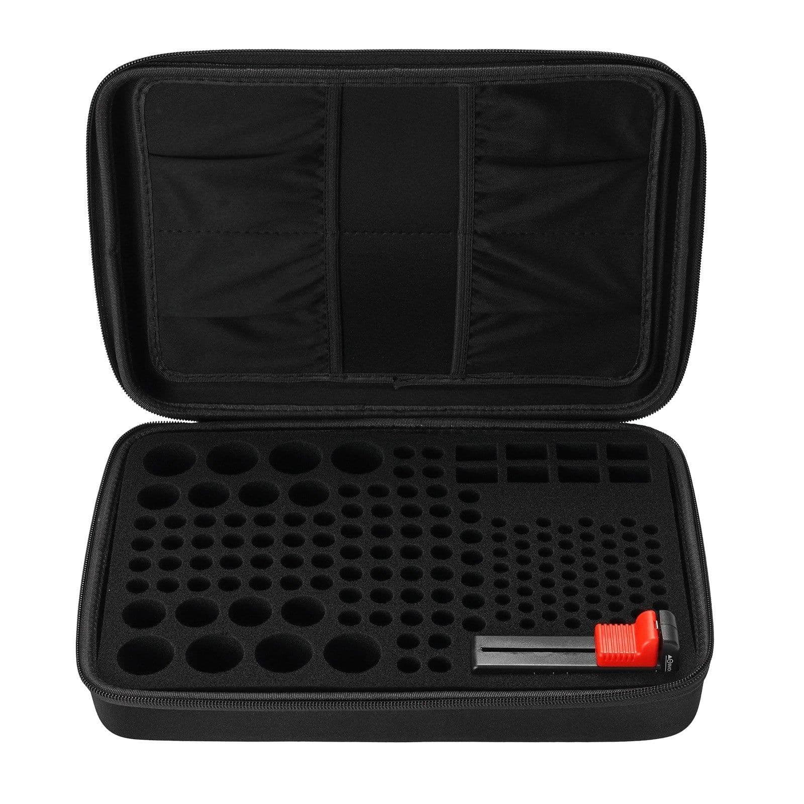 image-VEVOR Battery Organizer Storage Box, Battery Case Bag with Tester BT-168, Waterproof Batteries Organizer Storage Case with Zipper, Holds 167 Batteries AA AAA C D 9V Button, Black (Box Only)