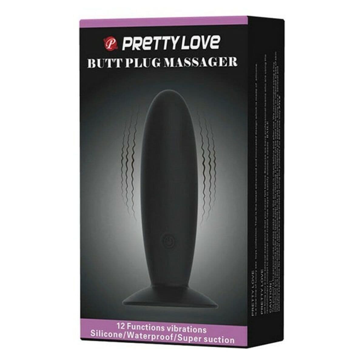 image-Vibrating Butt Plug Pretty Love Silicone Suction cup Black