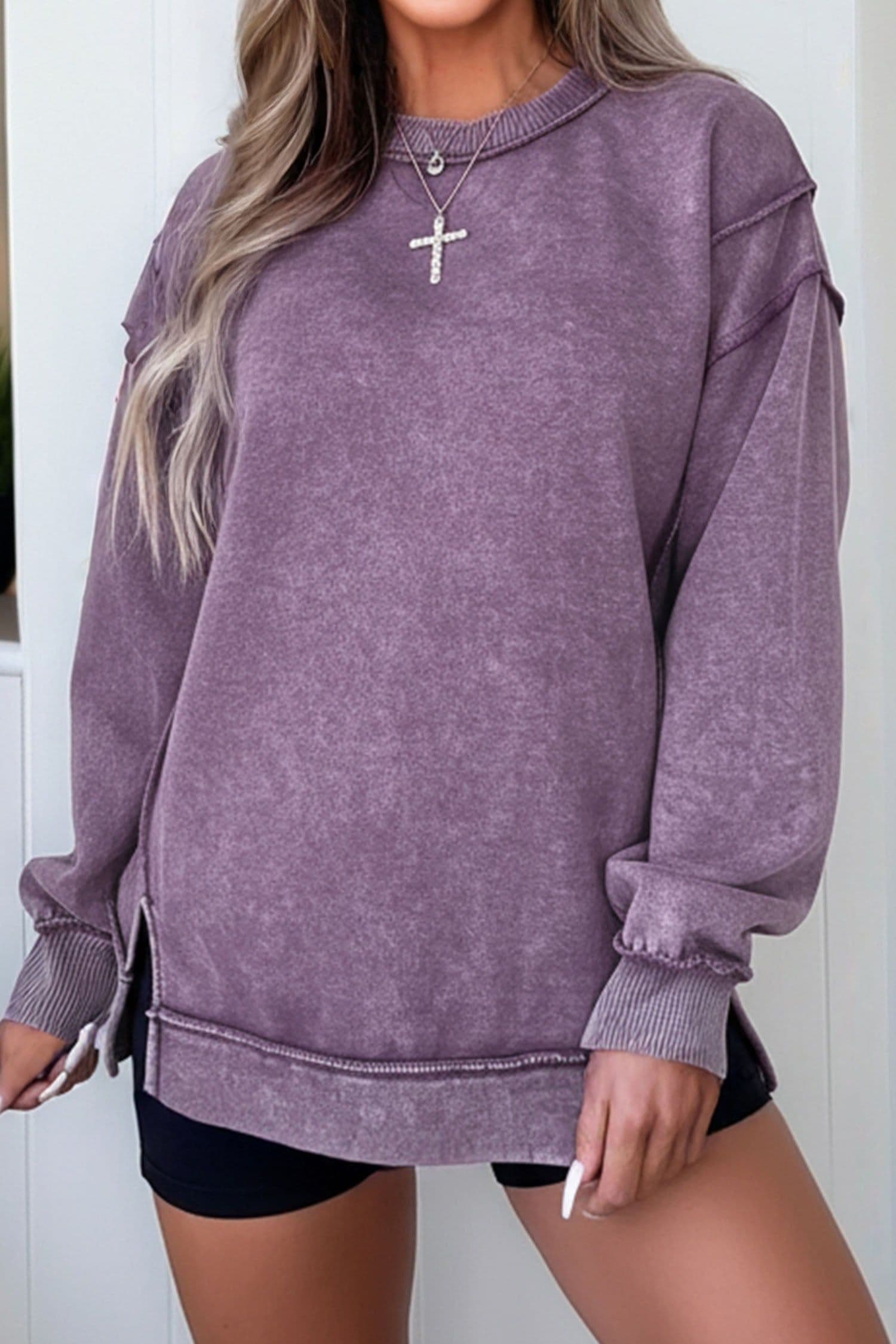 image-Valerian Mineral Wash Sweatshirt - Exposed Seam