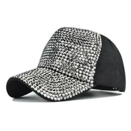 image-Flash Diamond Baseball Light Board Cap For Women