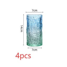 image-Gradient Color Wine Glass Tree Pattern Cup Glass Water Cup Tea Cup