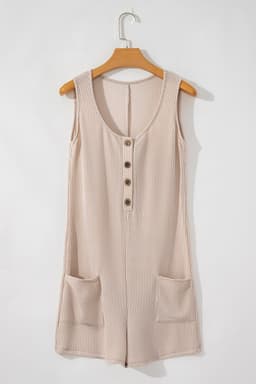 image-Parchment Corded Knit Sleeveless Romper