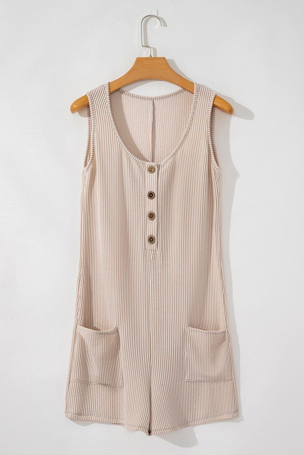 image-Parchment Corded Knit Sleeveless Romper