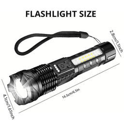 image-(2Pack)USB Rechargeable LED Flashlight Adjustable Focus Camping Hiking Outdoor Flashlight Work light (Logistics only For USPS.TK/TMEU only For self-pickup)