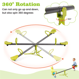 image-Kids 360-Degree Rotating Seesaw, Plastic & Iron, 70.9"x26.4"x27.6", 154LBS