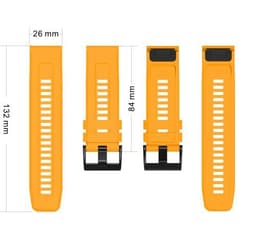 image-26mm Silicone Quick Fit Strap for Garmin Fenix, D2 & Tactix Series Watches