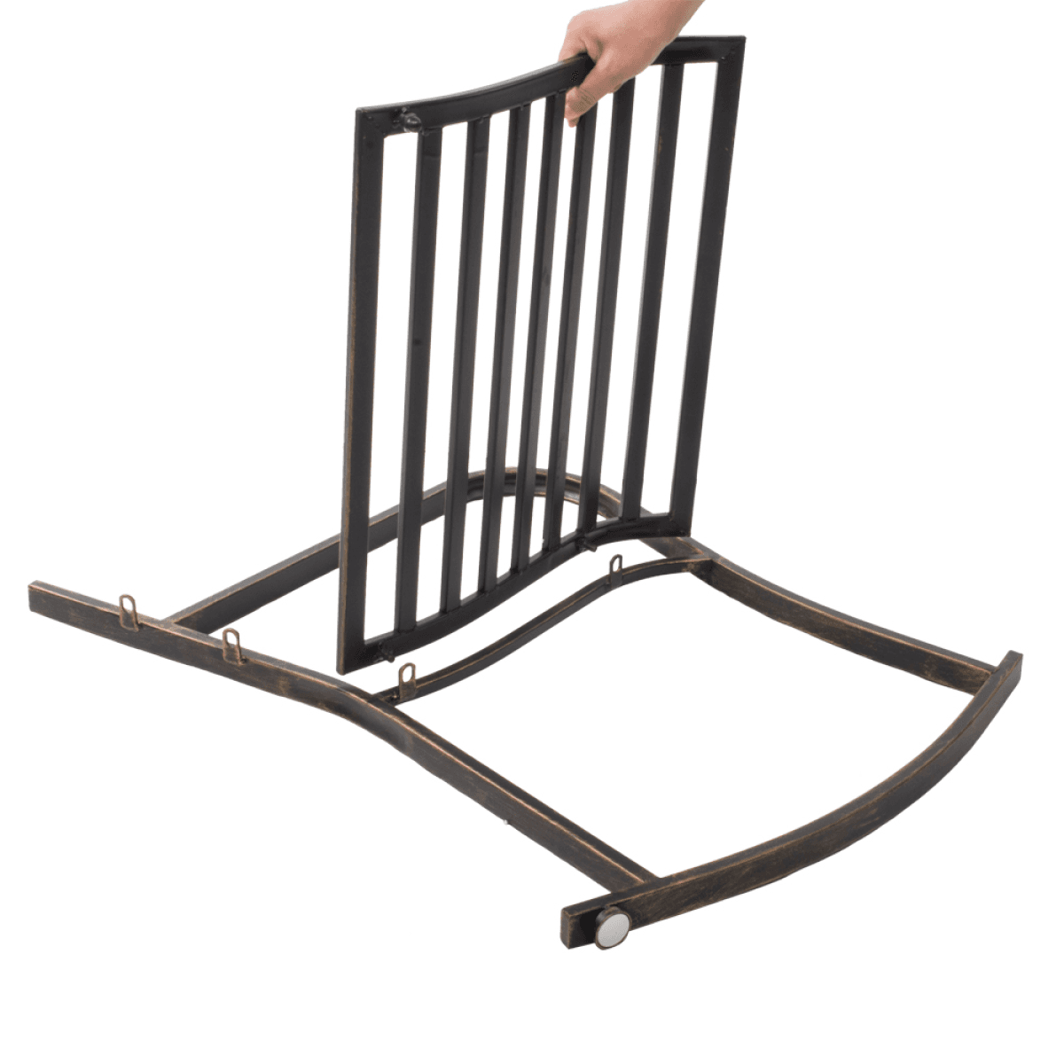 image-Rocking Chair - Bronze Wrought Iron, 60" L x 24" W x 32" H
