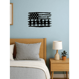 image-CIFbuy Vintage American Flag Wall Art Metal Stars Stripes