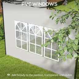 image-Outsunny Gazebo Side Panels for 3x3(m) or 3x6m Gazebo Canopy, 2 Pack, Green