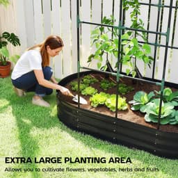 image-Plant Stand - Dark Gray Galvanised Metal, Modular Design, 63" x 35.4" x 70.9"