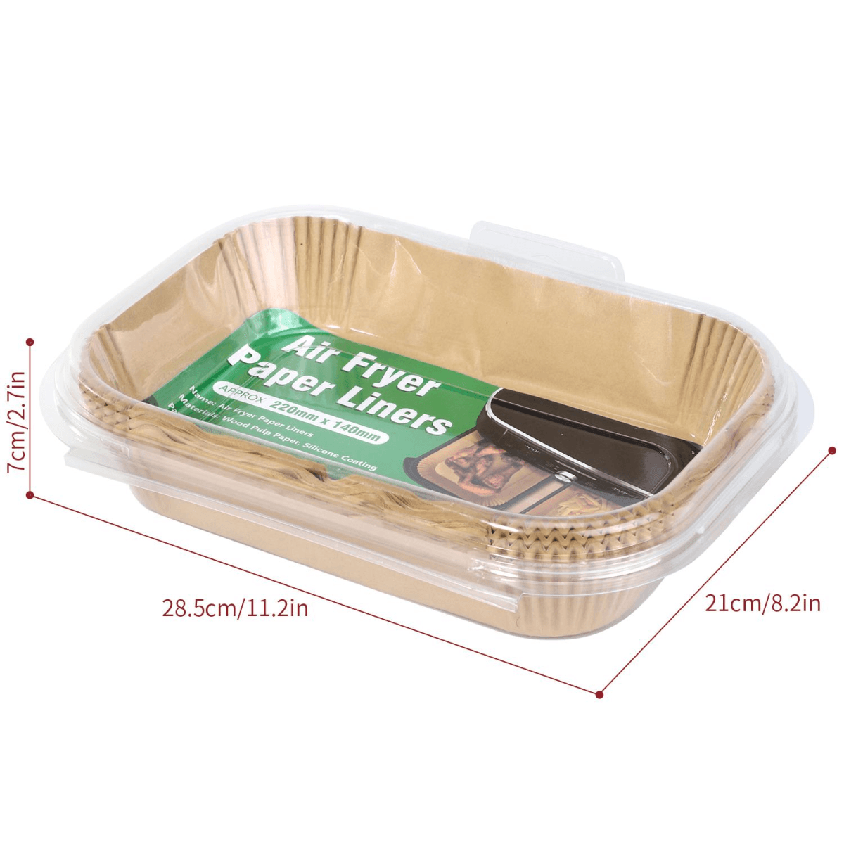 image-Vinsani 100pcs Air fryer paper liners 1010406