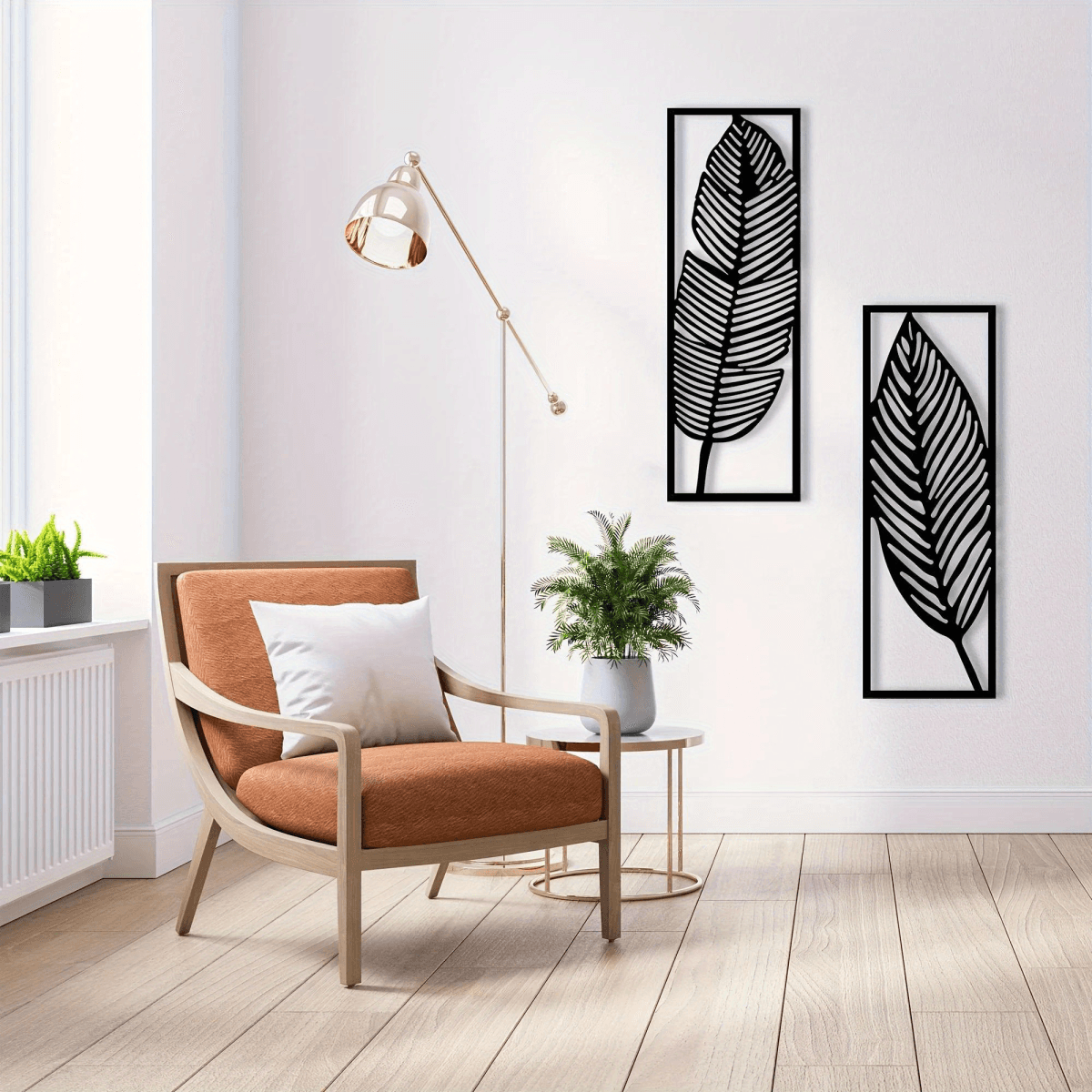 image-CIFbuy Vintage Botanical Iron Wall Art Set Tropical Leaves
