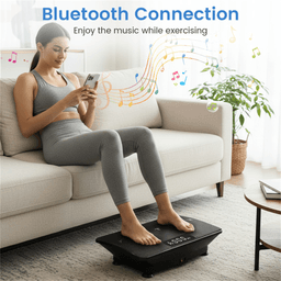 image-Black Vibration Plate - 10 Speeds, Remote, Music, 440LBS Capacity