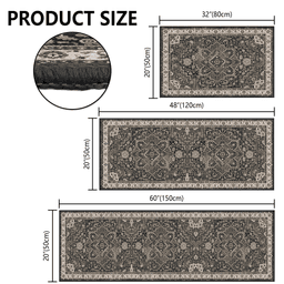 image-Washable Boho Kitchen Rugs Set of 3 - Non Slip Area Rugs for Entryway Hallway