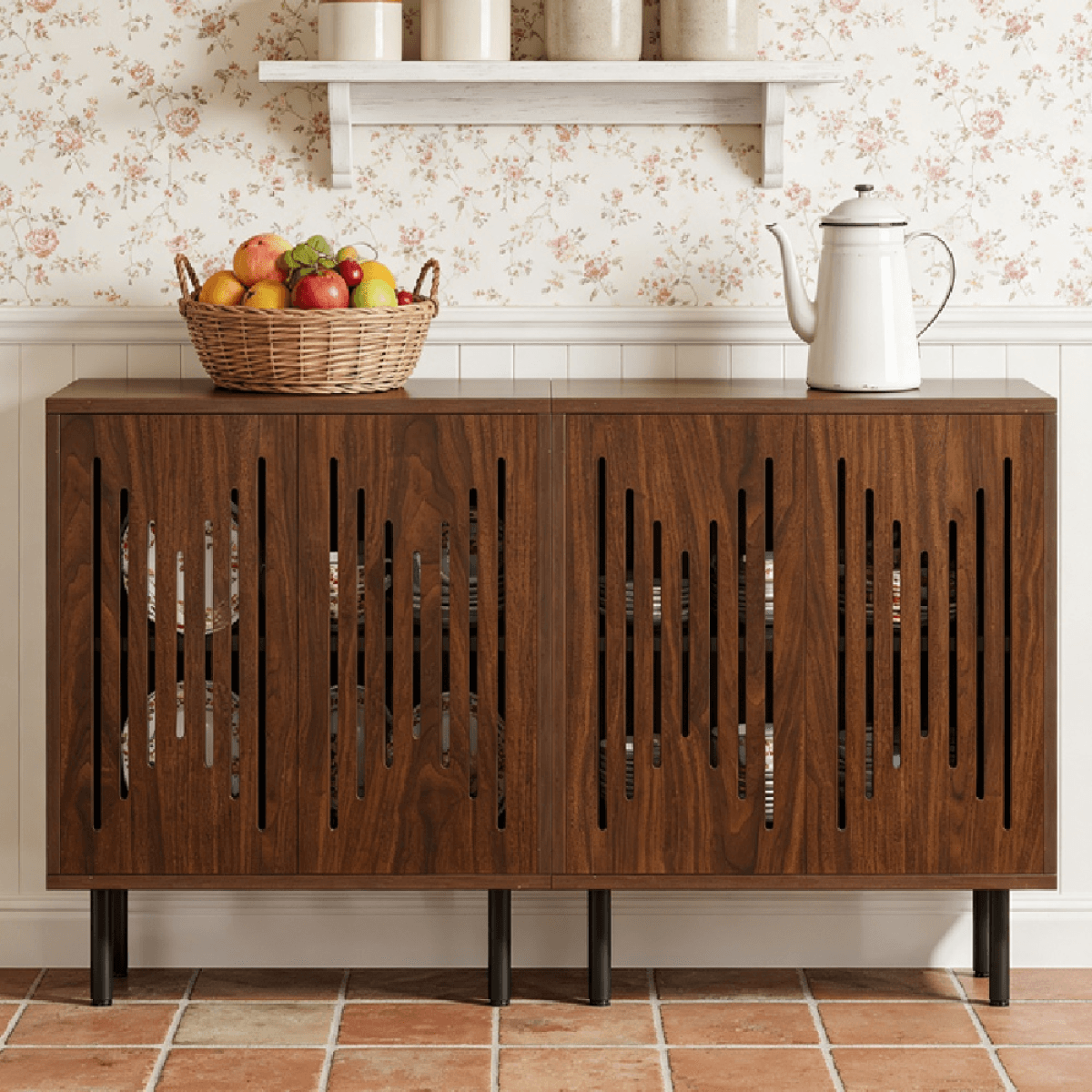 image-Large Pantry Buffet Cabinet - 59.05"W x 13.78"D x 31.49"H