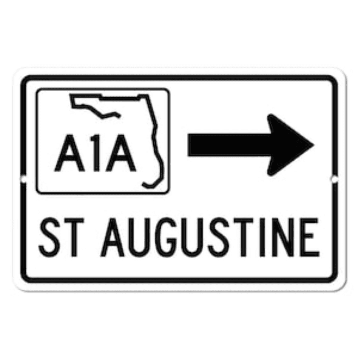 image-St Augustine Florida A1A Highway Road Sign Souvenir Decor 20x30cm Metal