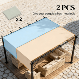 image-Wooden Gazebo Canopy - Light Gray, UV30+ Polyester Fabric, Easy Install