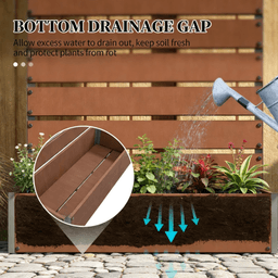 image-Raised Garden Bed with Trellis - Light Brown 36"L