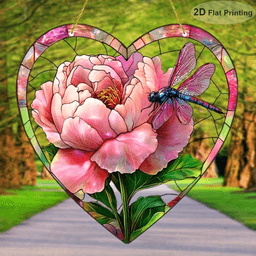 image-Acrylic Flower and Dragonfly Light Catcher Garden Decoration - 20x20cm