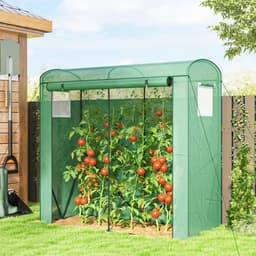 image-Garden Bed with Mini Greenhouse - Green 79"W