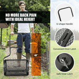 image-24-Inch Rustproof Compost Spreader, 2.7 Cu.ft Metal Mesh for Peat Moss/Topsoil
