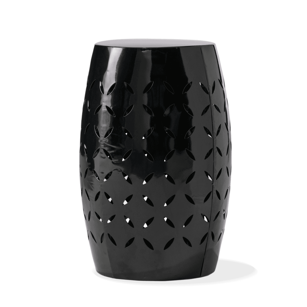 image-Accent Side Table, Cylindrical Industrial Style, 12" Black, Indoor Outdoor (Character count: 65)