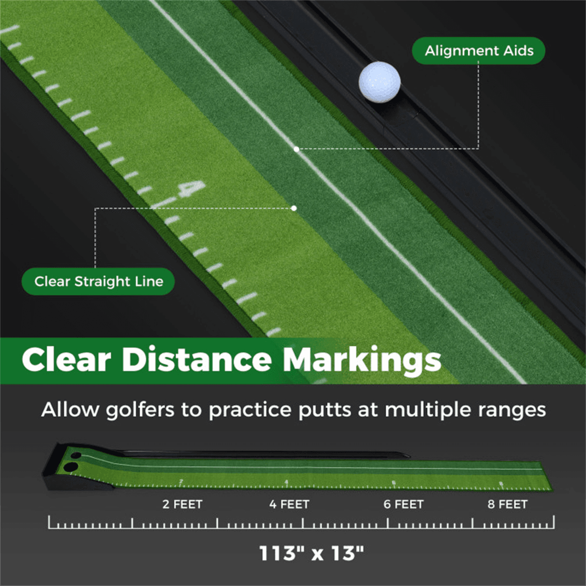 image-Indoor Golf Putting Mat - Ball Return Track 2 Holes 3 Balls