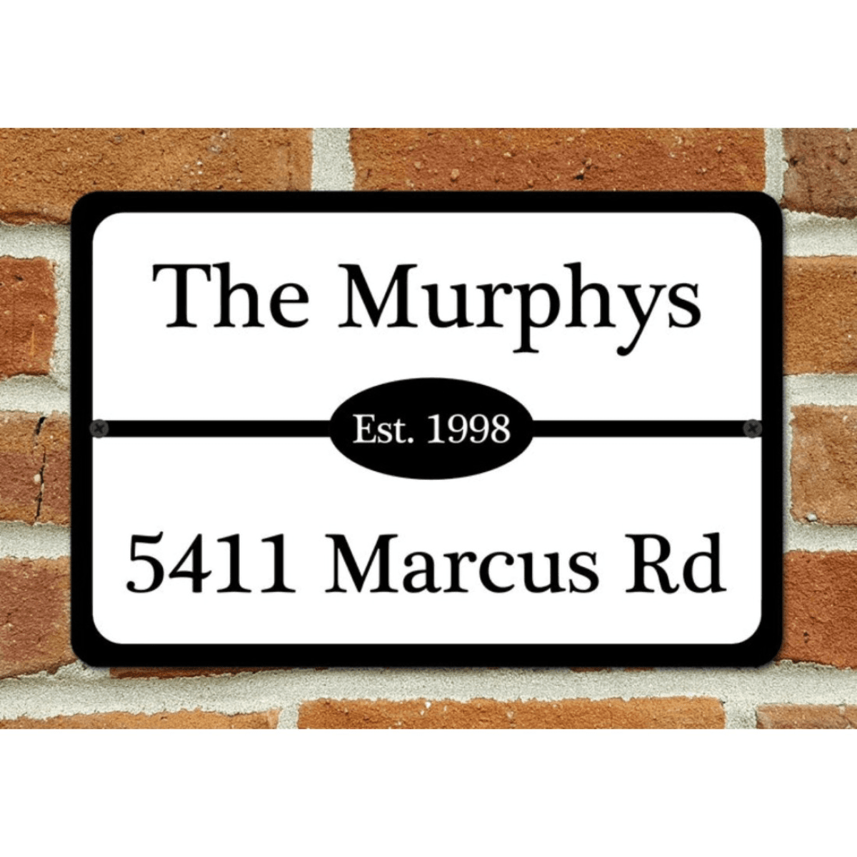 image-Personalized Family Name Metal House Sign Plaque Customizable Address Numbers